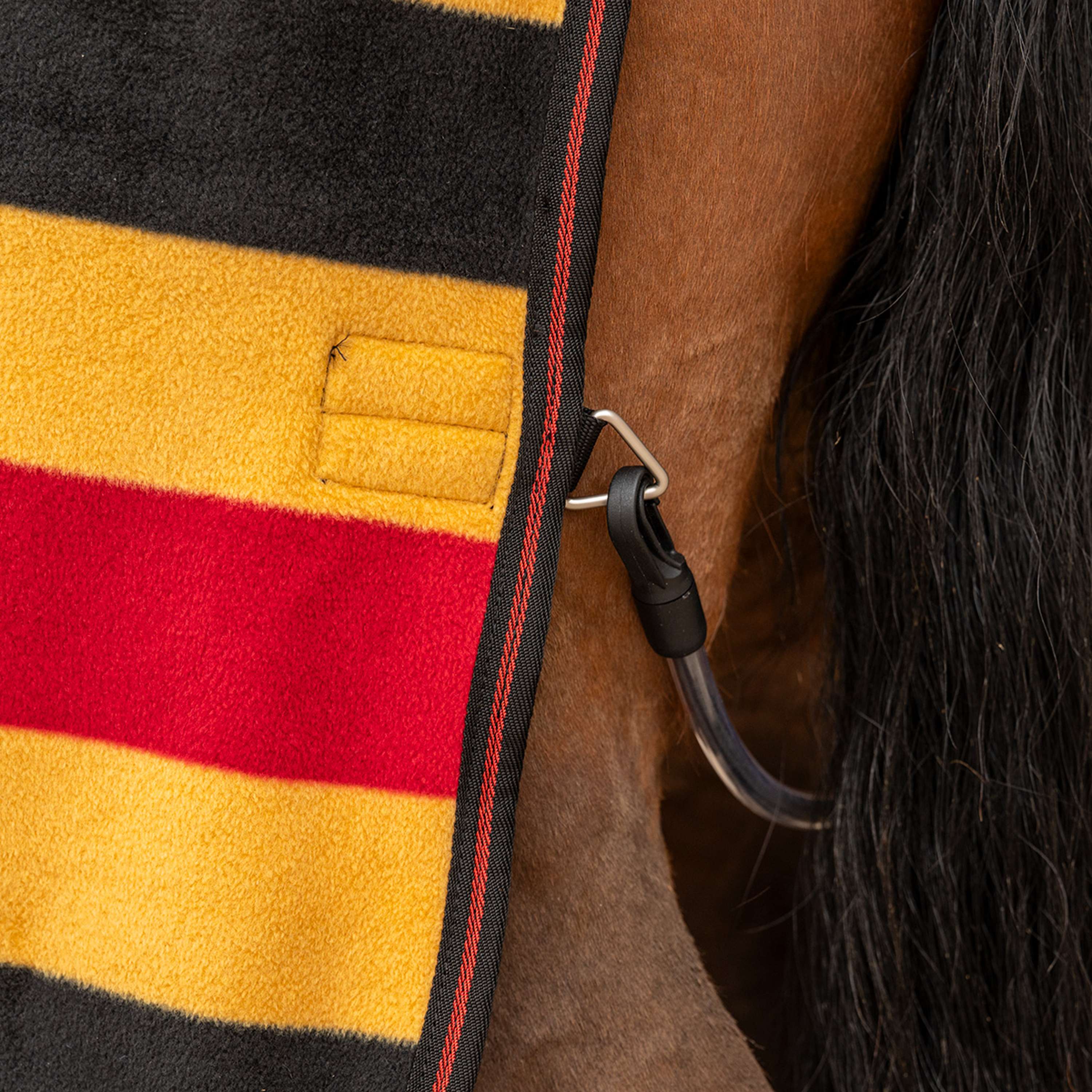 Velder Horsewear Premium Deluxe Fleece Cooler Rug Noir/Jaune - Image 8