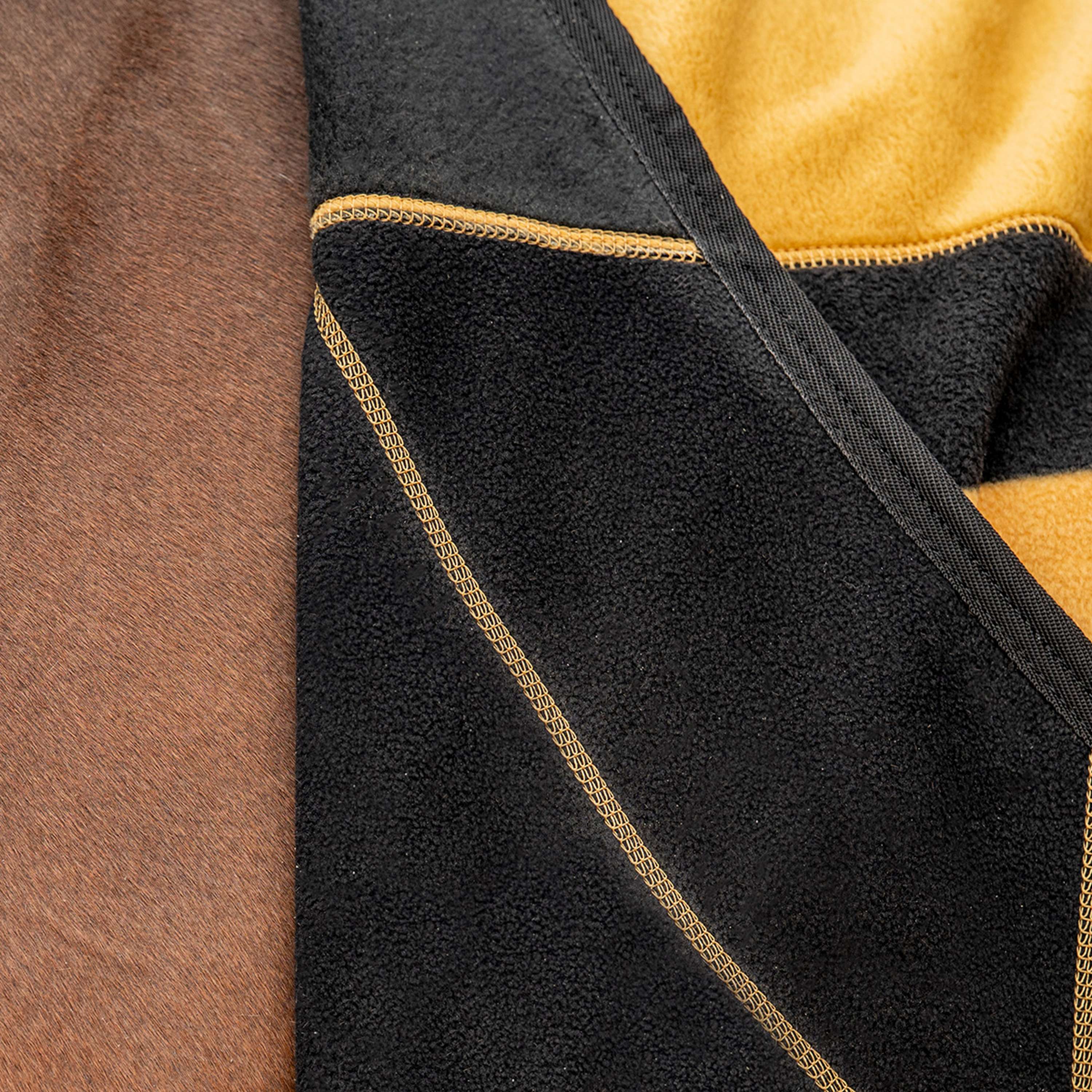 Velder Horsewear Premium Deluxe Fleece Cooler Rug Noir/Jaune - Image 9